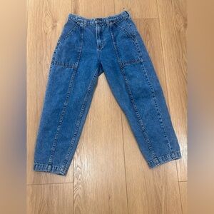 Gap Teen High Rise Crop Barrel Jeans Size 16 Girls Blue Denim Casual